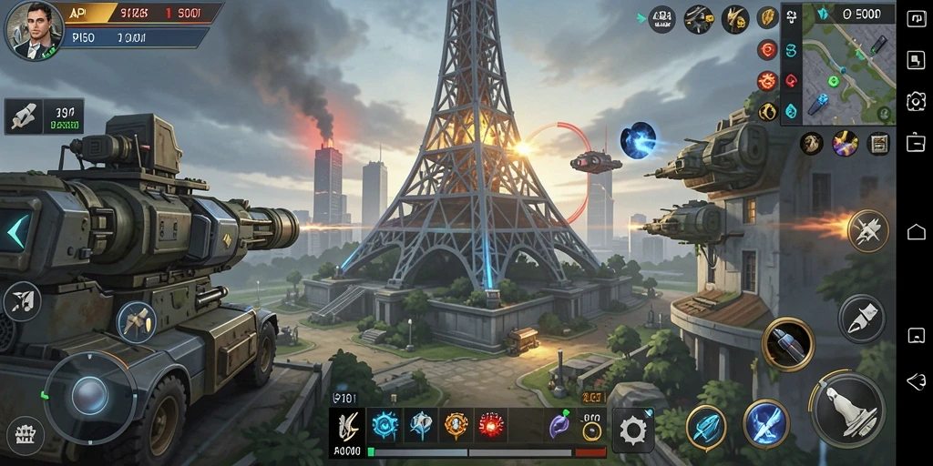 Tampilan gameplay seru dengan strategi pertahanan menara yang menantang.
