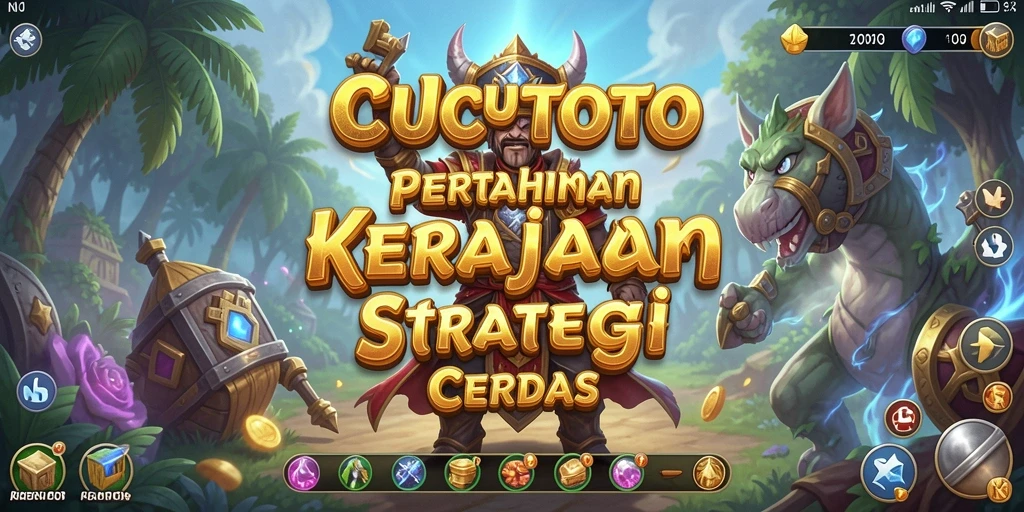Tampilan gameplay CUCUTOTO menampilkan pertahanan menara melawan serangan musuh.