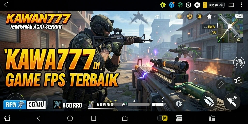 Screenshot menampilkan aksi tim dalam KAWAN777 saat bertempur di medan perang.