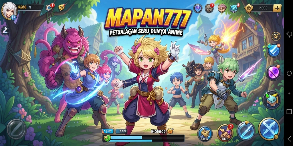 Tampilan gameplay seru yang penuh dengan karakter Anime.