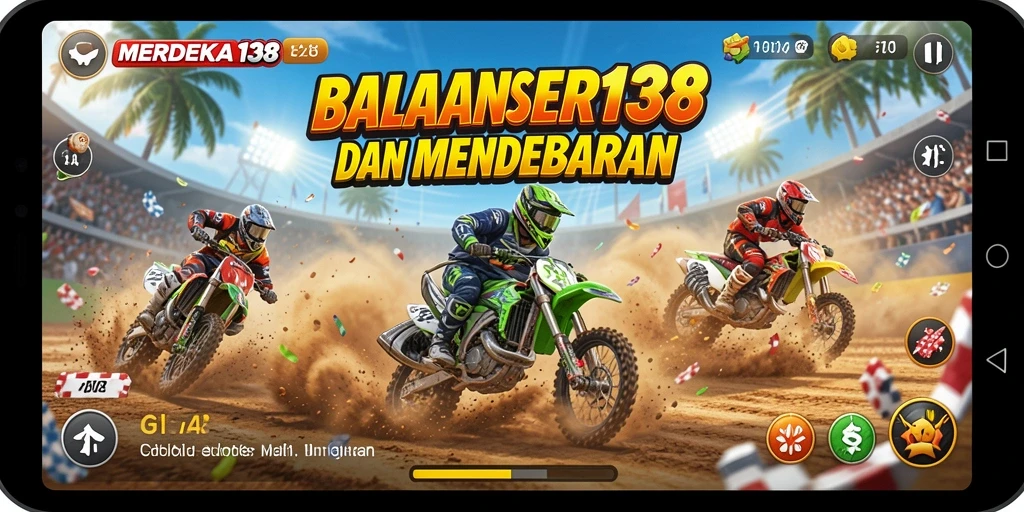 Menampilkan gameplay Racing yang seru dan menegangkan di MERDEKA138.