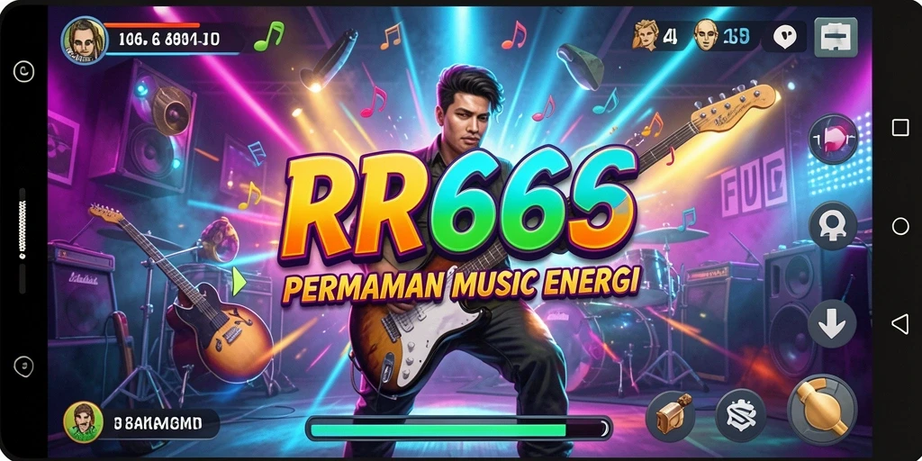 Screenshot gameplay RR666 menampilkan aksi seru bermain musik.