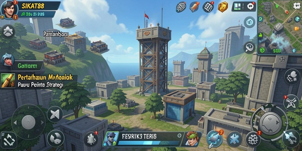 Gameplay SIKAT88 menampilkan pertahanan menara yang seru dan menantang.