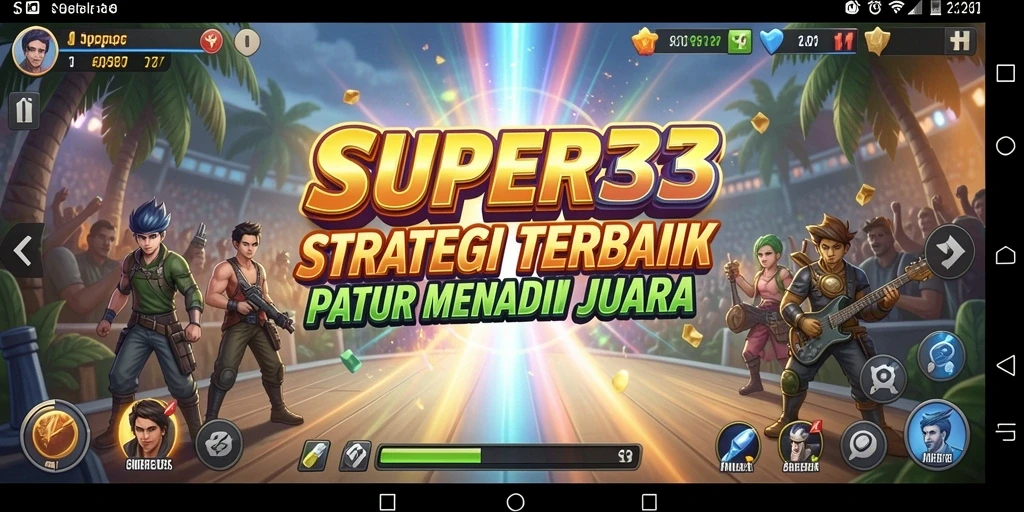 Tampilan menarik dari gameplay strategis di SUPER33.
