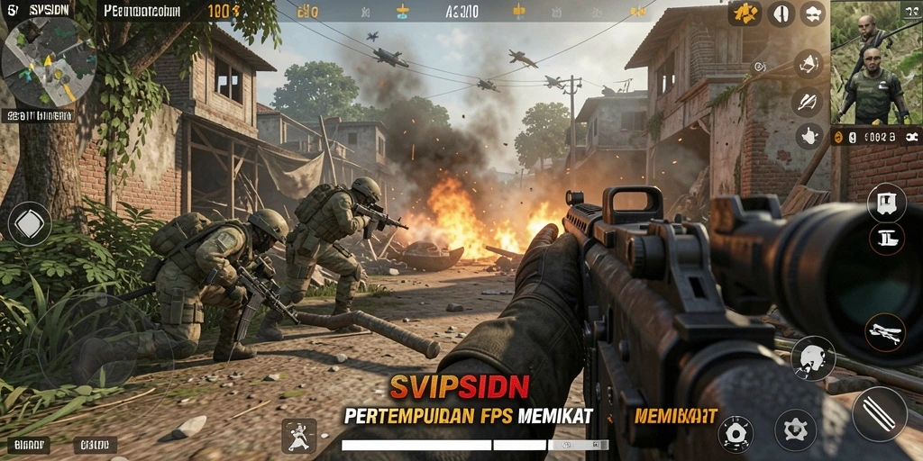 Tampilan aksi seru dalam game FPS SVIPSIDN dengan grafis yang memukau.