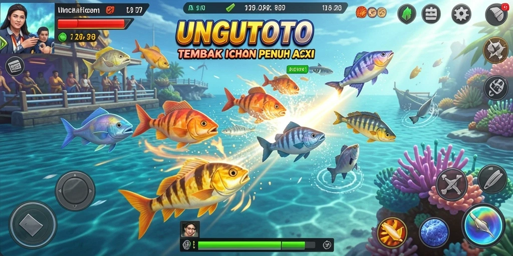 Gameplay seru dari UNGUTOTO dengan aksi Tembak Ikan.